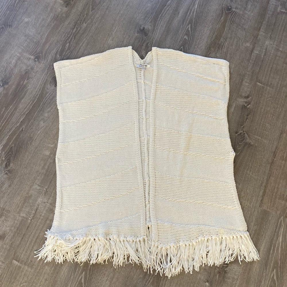 Elizabeth and James Ivory Fringe Sweater